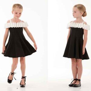Amazing Tween NEW sz 16 Elegant Girls Designer Biscotti Dress Black White‎